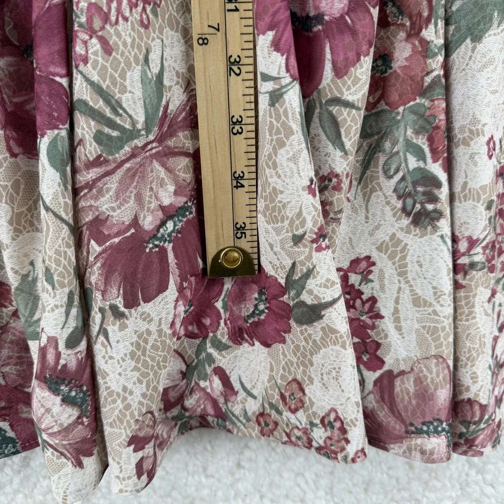Vintage California Looks Dress Womens 6P Floral Midi Shirtwaist‎ Made USA 80s